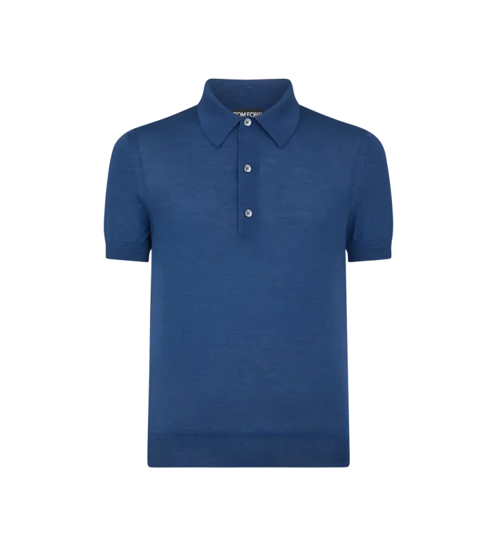 FINE GAUGE CASHMERE SILK KNIT POLO online